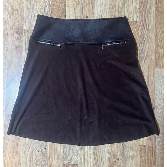 Armand Thiery Vegan Suede & Leather Mini Skirt Soft So Comfortable S/M - Picture 5 of 6